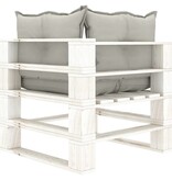 VidaXL Tuinhoekbank met taupekleurige kussens pallet hout