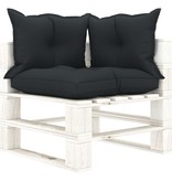VidaXL Tuinbank 4-zits met antracietkleurige kussens pallet hout