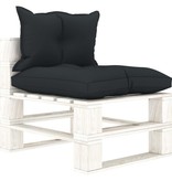VidaXL Tuinbank 4-zits met antracietkleurige kussens pallet hout