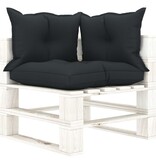 VidaXL Tuinbank 3-zits met antracietkleurige kussens pallet hout