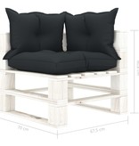 VidaXL Tuinbank 2-zits met antracietkleurige kussens pallet hout