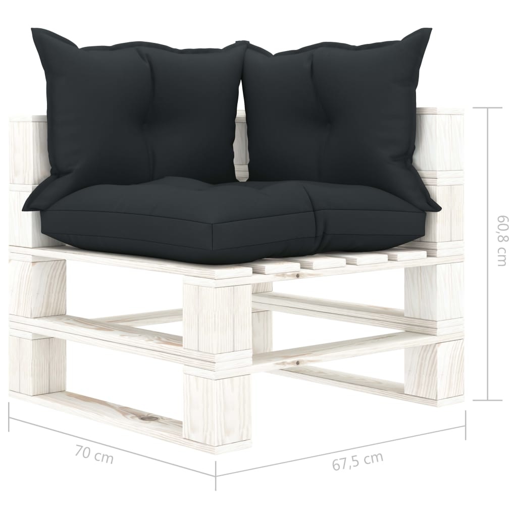 VidaXL Tuinbank 2-zits met antracietkleurige kussens pallet hout