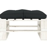 VidaXL Tuinpoef met antracietkleurig kussen pallet hout