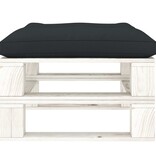 VidaXL Tuinpoef met antracietkleurig kussen pallet hout