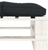 VidaXL Tuinpoef met antracietkleurig kussen pallet hout