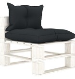 VidaXL Tuinmiddenbank met antracietkleurige kussens pallet hout