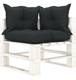 VidaXL Tuinhoekbank met antracietkleurige kussens pallet hout
