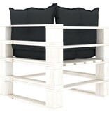 VidaXL Tuinhoekbank met antracietkleurige kussens pallet hout