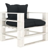 VidaXL Tuinbank met antracietkleurige kussens pallet hout