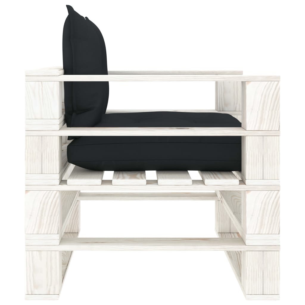 VidaXL Tuinbank met antracietkleurige kussens pallet hout
