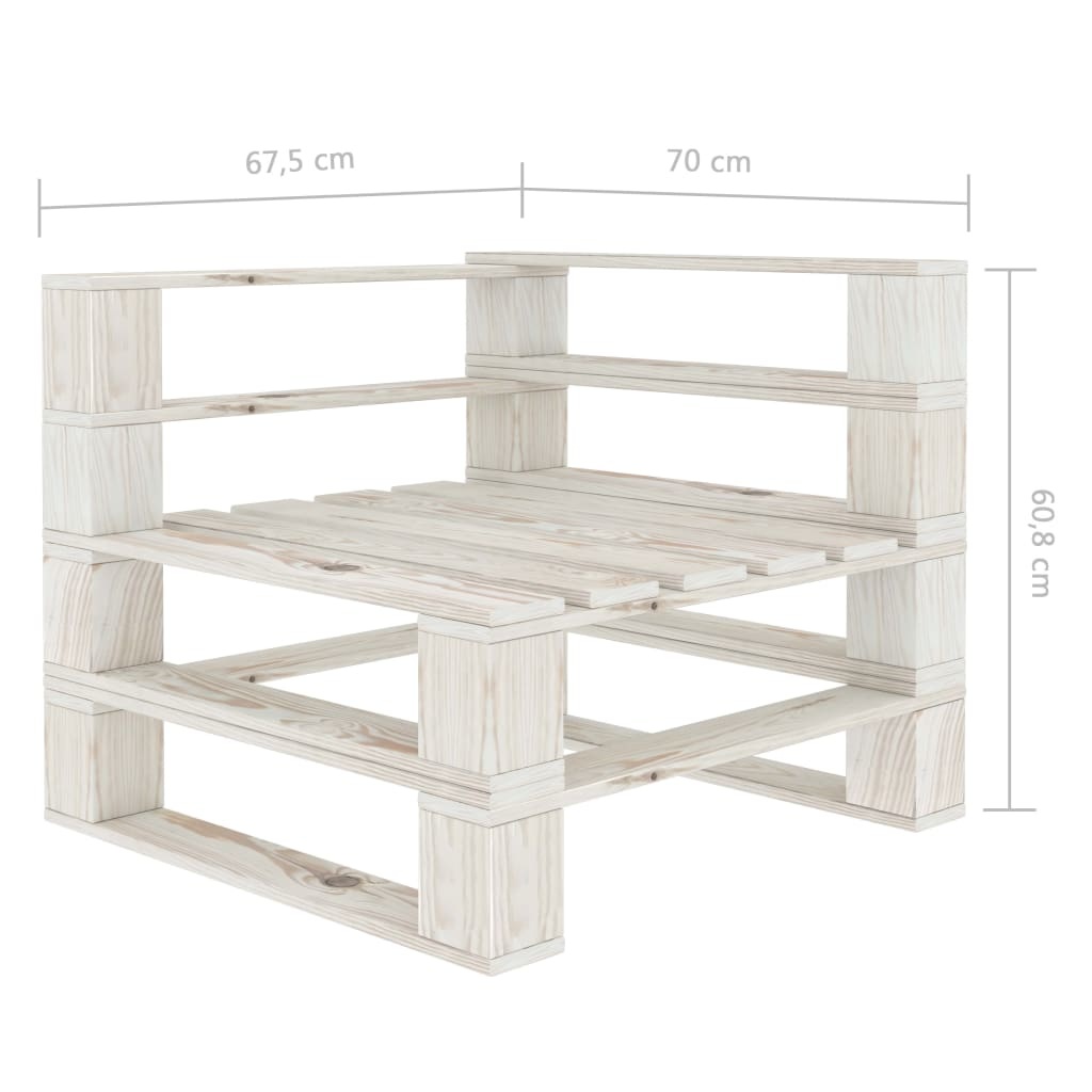 VidaXL Tuinbank 2-zits met zwarte kussens pallet hout