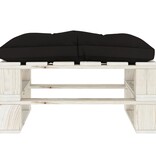 VidaXL Tuinpoef met zwart kussen pallet hout
