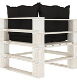 VidaXL Tuinhoekbank met zwarte kussens pallet hout