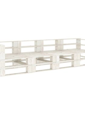 VidaXL Tuinbank 4-zits pallet hout wit