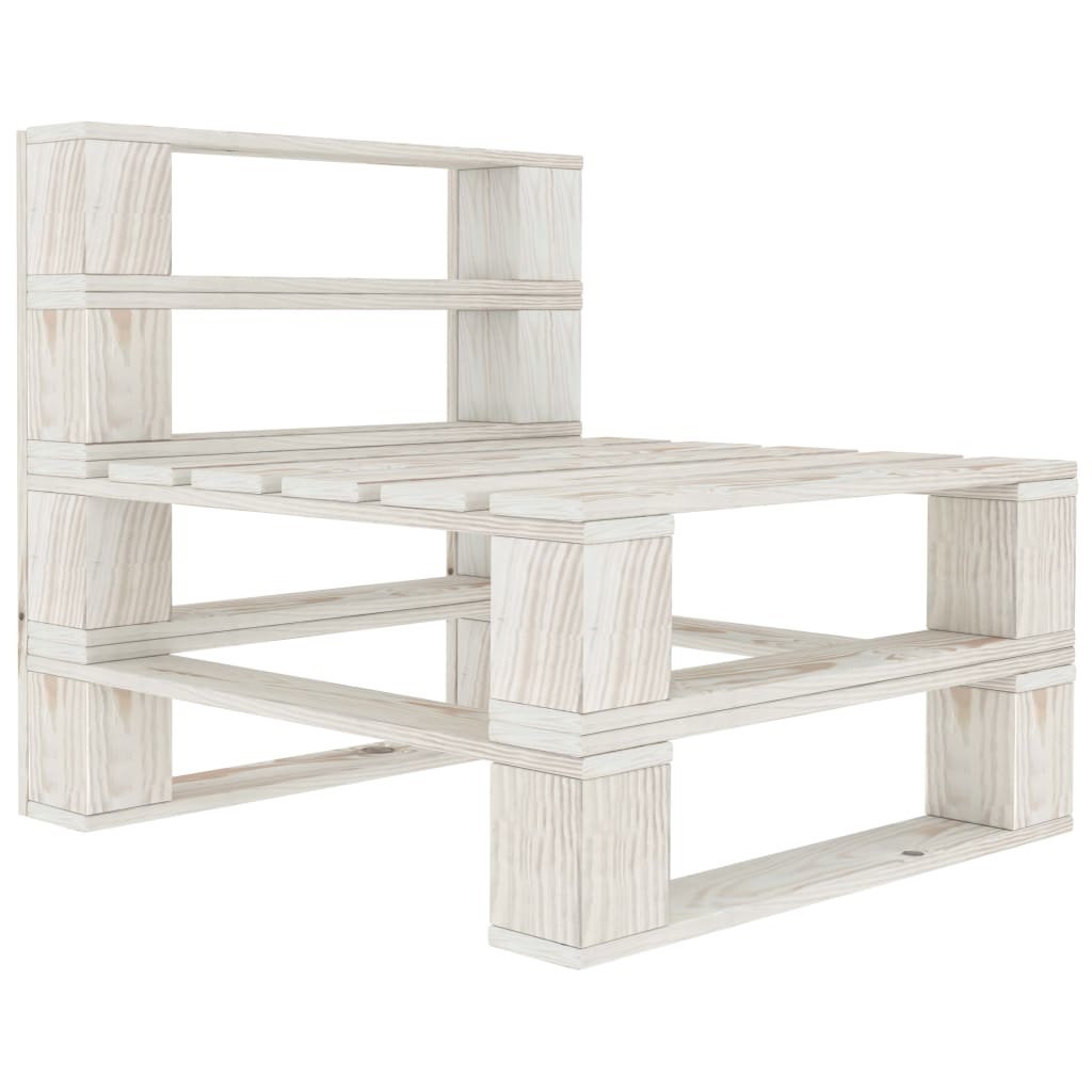 VidaXL Tuinbank 4-zits pallet hout wit