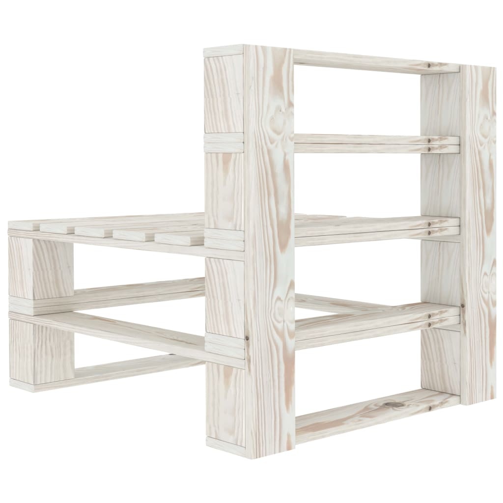 VidaXL Tuinbank 4-zits pallet hout wit