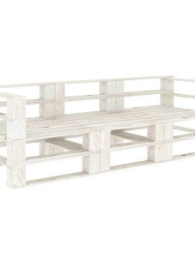 VidaXL Tuinbank 3-zits pallet hout wit