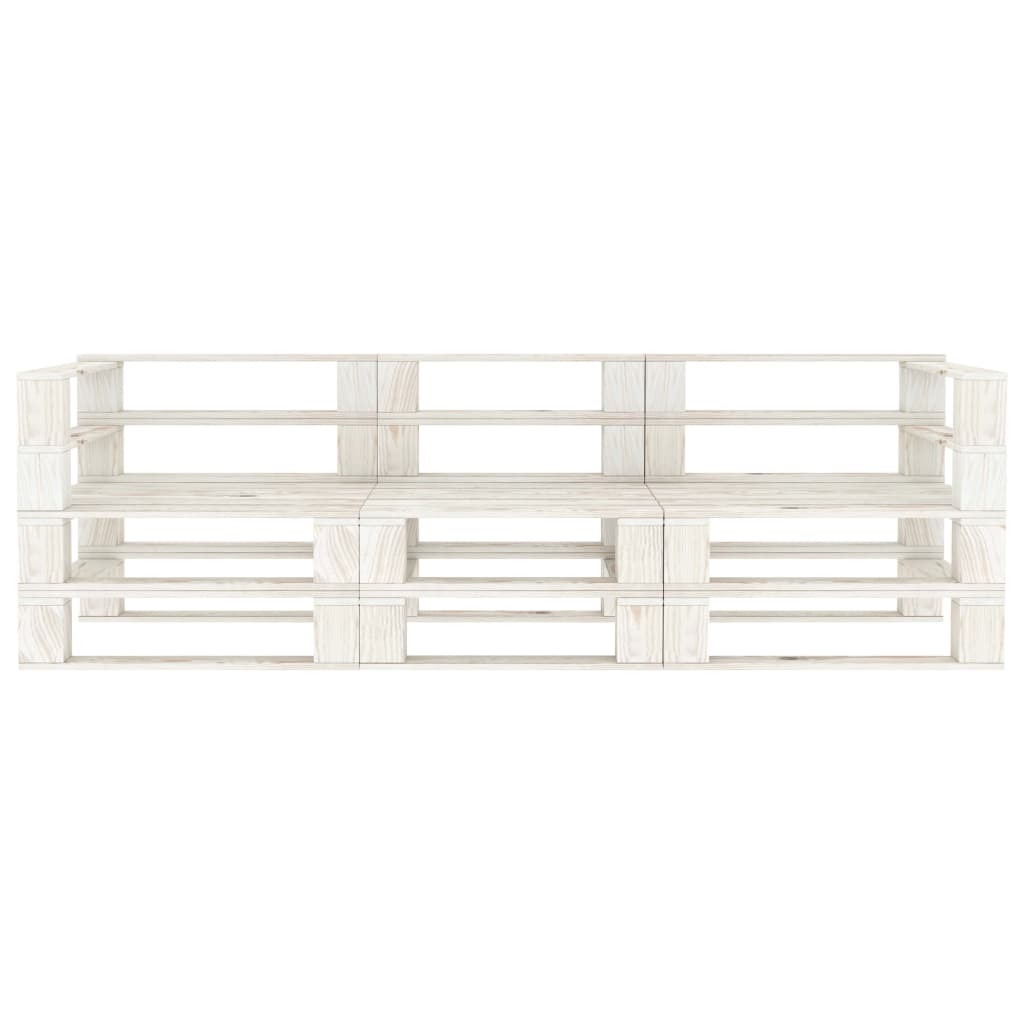 VidaXL Tuinbank 3-zits pallet hout wit