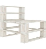 VidaXL Tuinbank 3-zits pallet hout wit