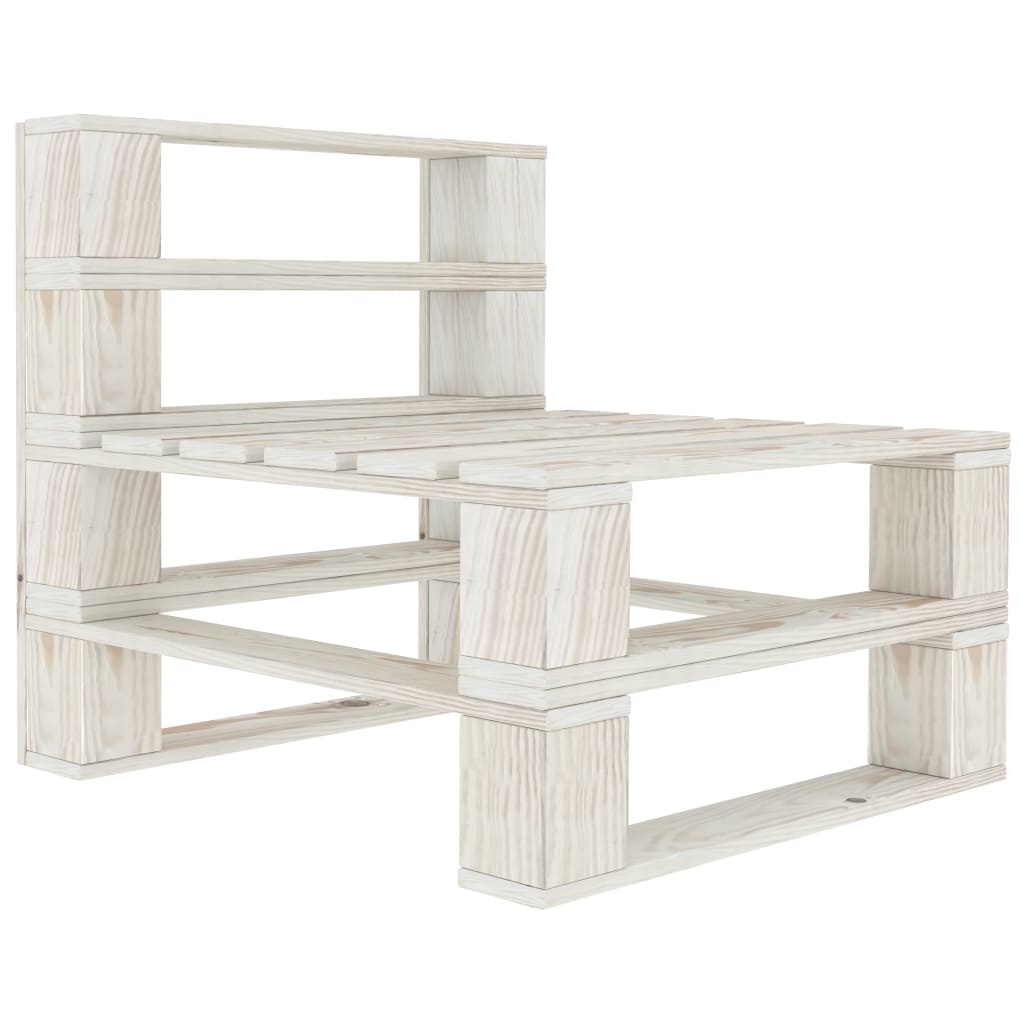 VidaXL Tuinbank 3-zits pallet hout wit