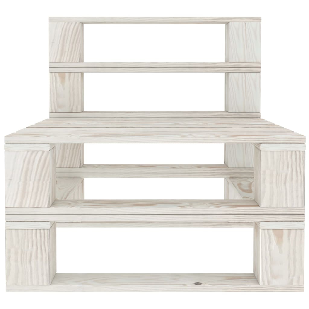 VidaXL Tuinbank 3-zits pallet hout wit