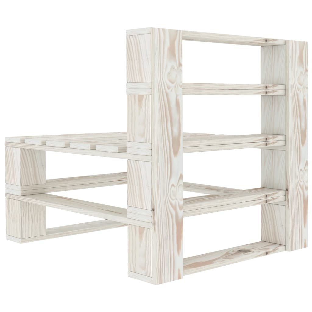 VidaXL Tuinbank 3-zits pallet hout wit
