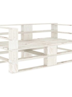 VidaXL Tuinbank 2-zits pallet hout wit