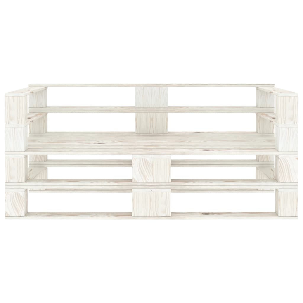 VidaXL Tuinbank 2-zits pallet hout wit