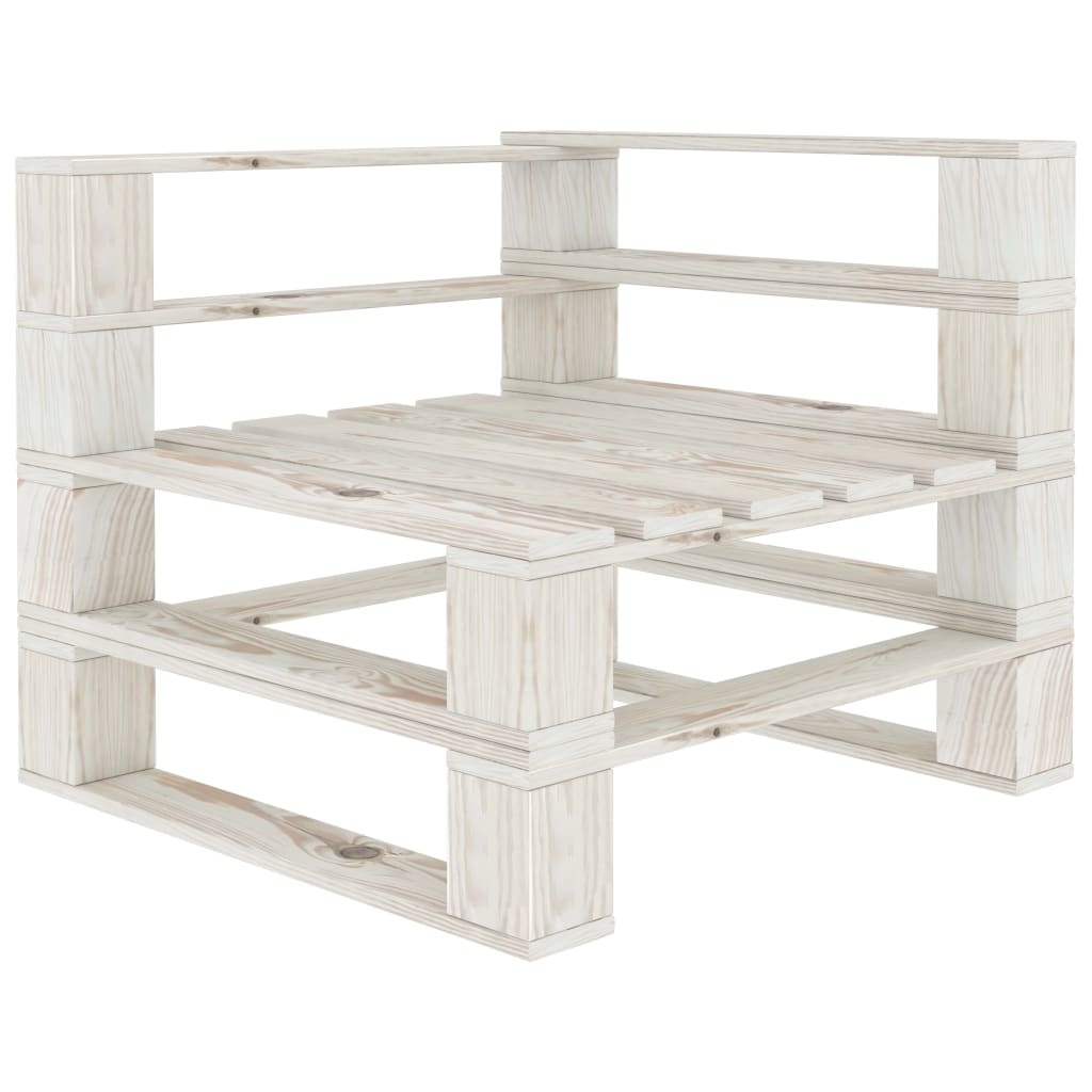 VidaXL Tuinbank 2-zits pallet hout wit