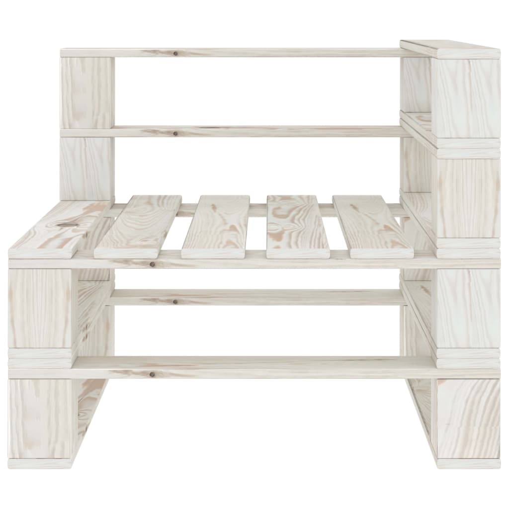 VidaXL Tuinbank 2-zits pallet hout wit