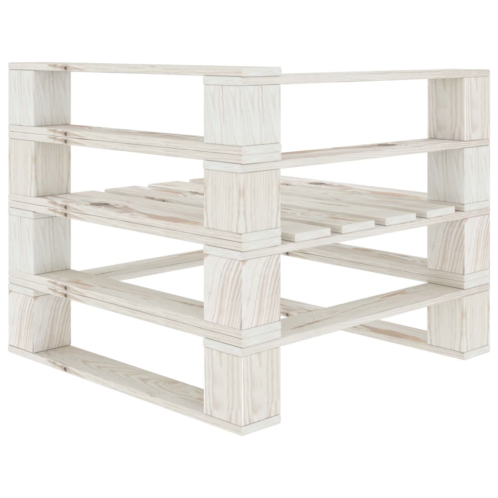 VidaXL Tuinbank 2-zits pallet hout wit