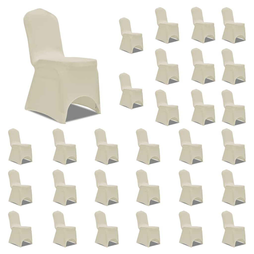 VidaXL Stoelhoezen stretch 30 st crème