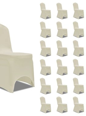 VidaXL Stoelhoezen stretch 24 st crème
