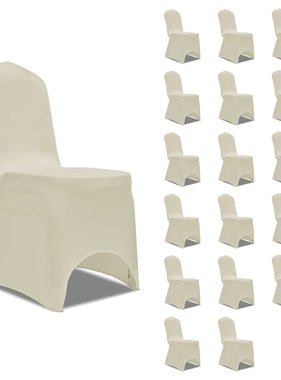 VidaXL Stoelhoezen  stretch 18 st crème