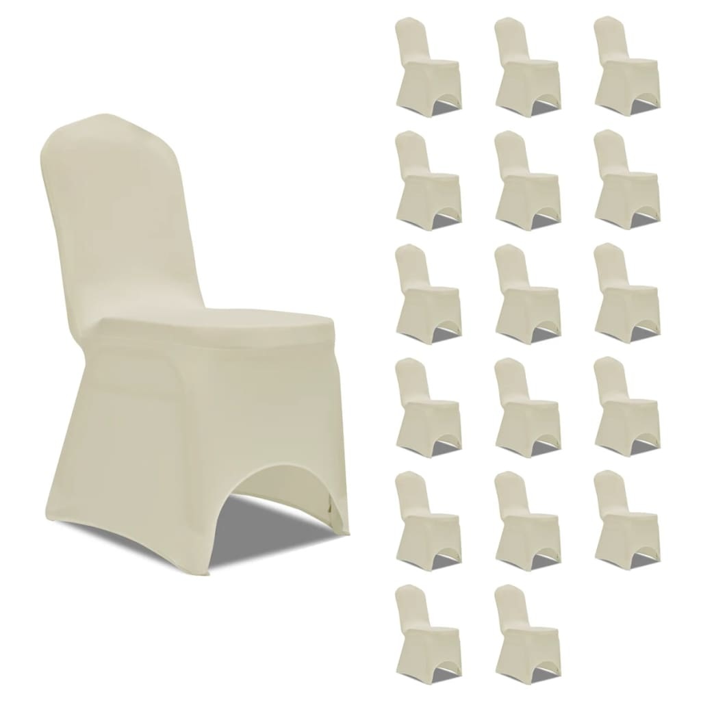 VidaXL Stoelhoezen  stretch 18 st crème