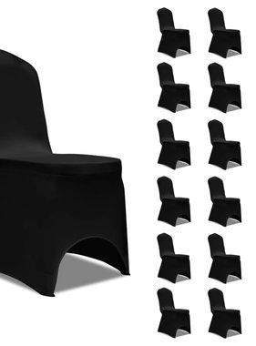 VidaXL Stoelhoezen  stretch 18 st zwart VidaXL Stoelhoezen  stretch 18 st zwart