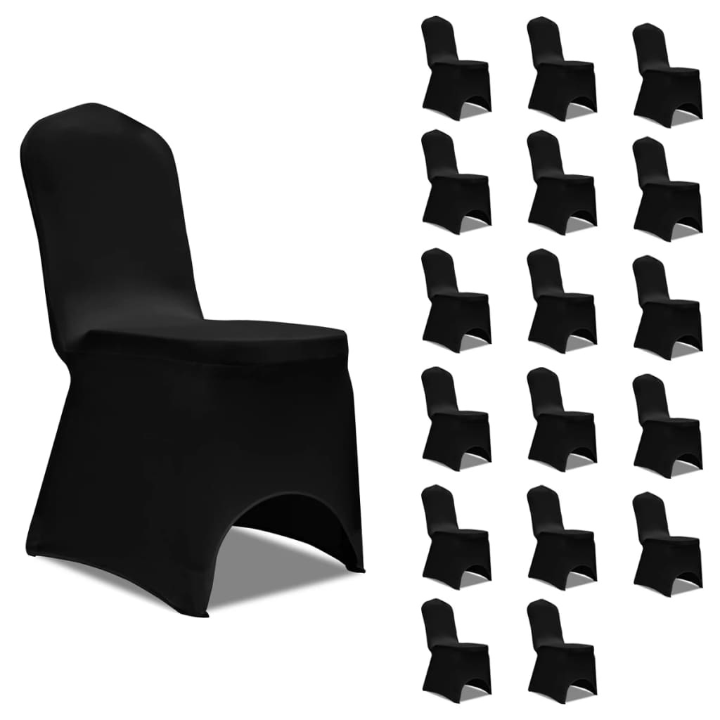 VidaXL Stoelhoezen  stretch 18 st zwart