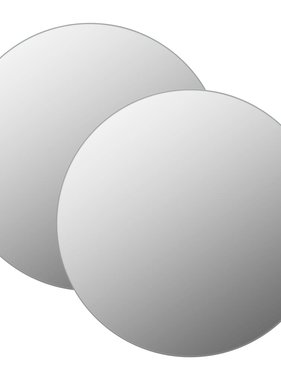 VidaXL Wandspiegels 2 st rond 70 cm glas