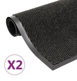 VidaXL Droogloopmatten 2 st rechthoekig getuft 90x150 cm zwart