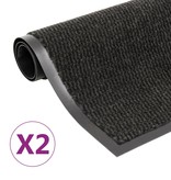 VidaXL Droogloopmatten 2 st rechthoekig getuft 80x120 cm zwart