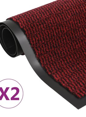 VidaXL Droogloopmatten 2 st rechthoekig getuft 40x60 cm rood