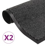 VidaXL Droogloopmatten 2 st rechthoekig getuft 40x60 cm antraciet