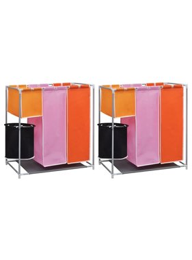 VidaXL 3-delige Wassorteerders 2 st met wasmand