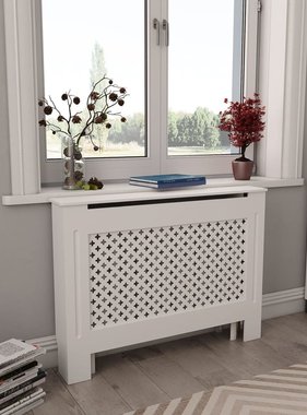 vidaXL Radiatorombouwen 2 st 112x19x81,5 cm MDF wit