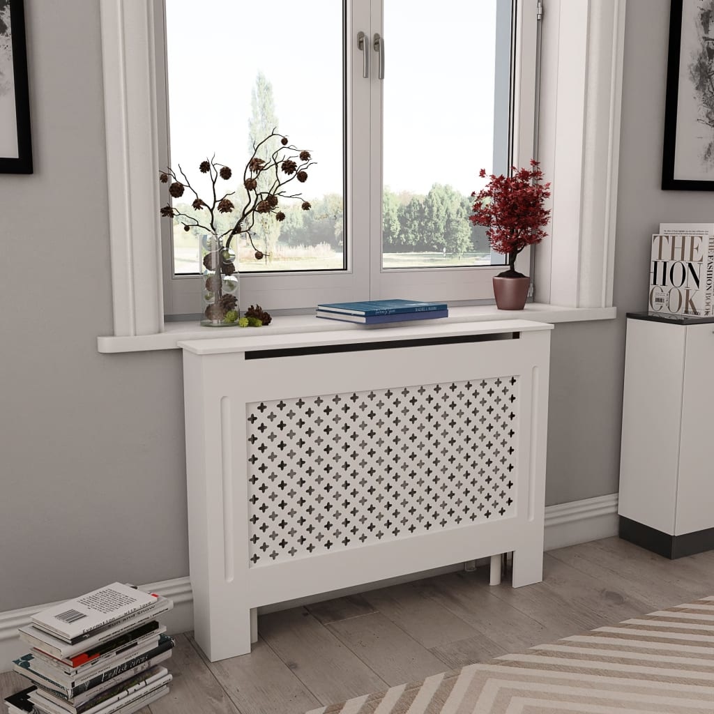 vidaXL Radiatorombouwen 2 st 112x19x81,5 cm MDF wit