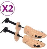 VidaXL Schoenspanners 2 paar maat 41-46 massief grenenhout