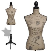 VidaXL Etalagepop torso vrouw jute bruinzwart