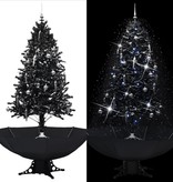 VidaXL Kerstboom sneeuwend met paraplubasis 190 cm PVC zwart