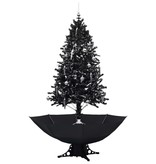 VidaXL Kerstboom sneeuwend met paraplubasis 190 cm PVC zwart
