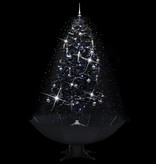 VidaXL Kerstboom sneeuwend met paraplubasis 190 cm PVC zwart